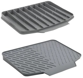 Szara plastikowa podkładka do naczyń 40x33 cm Gravity – Metaltex