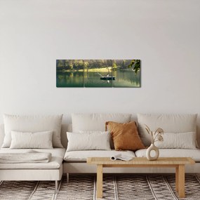 Obraz jeziora (z zegarem) (90x30 cm)