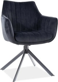 Krzesło tapicerowane AZALIA VELVET czarne