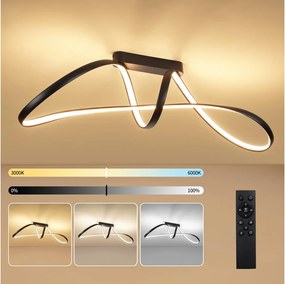 Brilagi-LED Przysufitowy żyrandol ściemnialny TWISTER LED/60W/230V 3000-6000K czarny + pilot