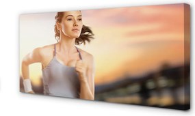 Duży obraz na płótnie Kobieta na Tle Nieba