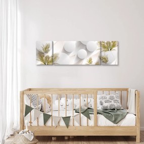 Obraz - 3D koła z kwiatami (170x50 cm)