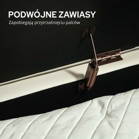 HOMCOM Ławka z klapą i schowkiem, materiał pokryty, metal, Kremowy + Złoty
