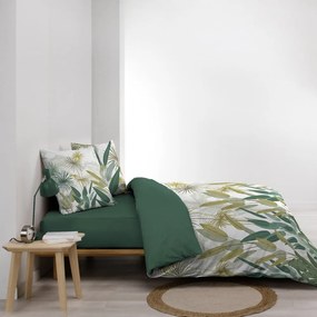 Biało-zielona bawełniana pościel dwuosobowa 240x220 cm Otika – douceur d'intérieur