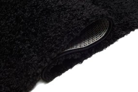 Czarny nowoczesny chodnik shaggy na metry D7-M30