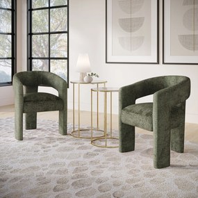Designerskie krzesło fotelowe z tkaniny szenilowej Leith 71