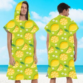 Ponczo plażowe LEMONS zielone 80x145 cm