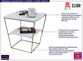 Dwupoziomowy stolik kawowy z białym blatem - Arakin 3X