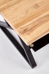 XENA PROSTOKĄT ława czarny / naturalny, półka, loft, prostokątna, nogi X