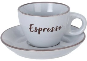 Kamionkowa filiżanka z spodkiem Espresso, 100 ml,jasnoszara