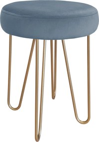 Taboret Venus tkanina Welur stelaż metalowy STOŁEK LOFT : Kolor Stelaża - Złoty, Kolor tkaniny - VELVET - BL06, Typ tkaniny - Velvet