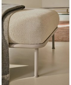 Beżowy podnóżek z materiału bouclé Aurum – Kave Home