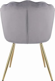 Szare pikowane krzesło w stylu glamour N6-N68