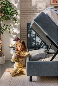 Niebieskie łóżko kontynentalne ze schowkiem 160x200 cm Elva Bold Line – Bonami Selection