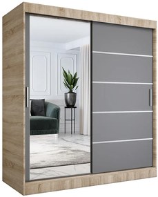 Szafa przesuwna 180 cm dąb sonoma + antracyt - Ebia 5X