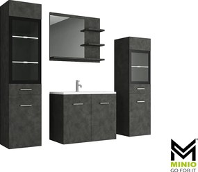MINIO go for it, Meble łazienkowe MARIT I w kolorze matera, z oświetleniem LED