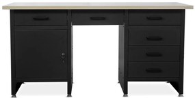 Stół warsztatowy FRANK, 1700 x 850 x 600 mm, czarny