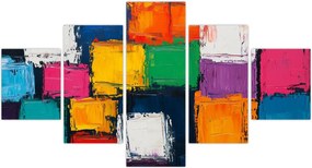 Obraz - Obraz z kolorowymi kwadratami (125x70 cm)