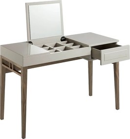 Szara toaletka z drewna i orzecha włoskiego z lustrem 7001 ANGEL CERDA