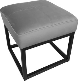 Pufa MAX tkanina Welur loft ławka podnóżek metal : Kolor Stelaża - Czarny , Kolor tkaniny - VELVET - MG17, Typ tkaniny - Velvet