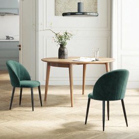 HOMCOM Krzesła do jadalni bez podłokietników z zakrzywionym oparciem, zestaw 2 sztuki, aksamitne wykończenie, akcentowe krzesła do kuchni, salonu, ciemnozielone | Aosom PL