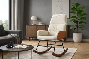 Kremowy nowoczesny fotel bujany Z3-R83