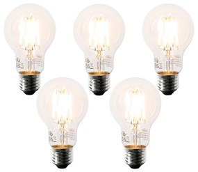 Zestaw 5 Lampa LED E27 A60 przezroczysta 6W 630 lm 2200K