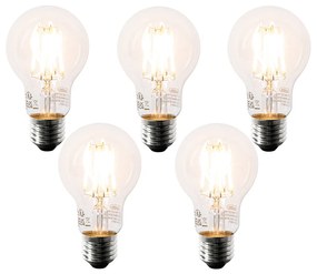 Zestaw 5 żarówek LED E27 A60 przezroczystych 6W 630 lm 2200K