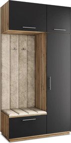 Masseno Garderoba REMA 120/240/60 cm Nowoczesna Szafa do Przedpokoju Dąb wotan