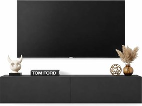 Czarna wisząca długa szafka rtv 160 cm E5-T55