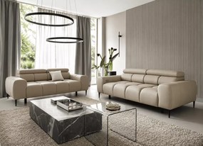 Sofa Plazi 3 osobowa z regulowanymi zagłówkami - nowoczesna kanapa do pokoju gościnnego