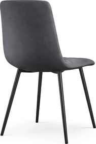 Zestaw 2 grafitowych krzeseł tapicerowanych welurem F7-R36