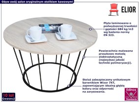 Stolik kawowy w stylu industrialnym dąb sonoma - Savik 4X