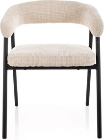Krzesło do jadalni KATANA z czarnymi nogami, beżowe