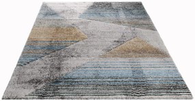 Dywan Diamond New 3D Geometria turkusowo-złota 80 cm x 140 cm