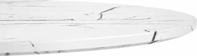 Stół okrągły Vejle 80 cm biały marmur – nowoczesny glamour, MDF, stalowa podstawa