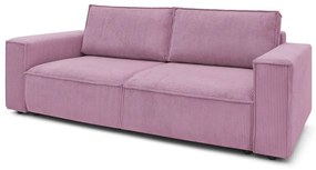 Różowa sztruksowa rozkładana sofa 245 cm Nihad – Bobochic Paris