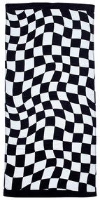 Czarno-biały bawełniany ręcznik plażowy 76x160 cm Checkerboard – Catherine Lansfield