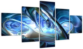 Obraz niebieskich fraktali (125x70 cm)