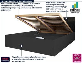 Czarne łóżko z pojemnikiem i materacem 140x200 G1-C00
