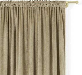 Zasłona gotowa welurowa na taśmie 140x250 CIEMNY BEŻ velvet żabki tunel Virella