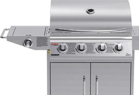 Avenberg Grill gazowy ze stali nierdzewnej z bocznym palnikiem Vermont, 136 x 53 x 105,5 cm