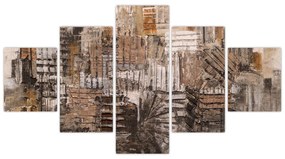 Obraz - Abstrakcja w odcieniach brązu (125x70 cm)