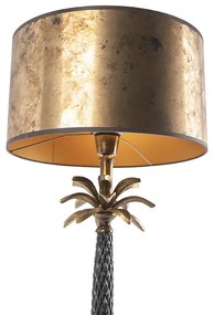Lampa stołowa art deco brązowa z abażurem brązowym 35 cm - Areka ArtDeco Oswietlenie wewnetrzne