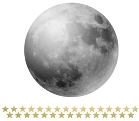 Naklejka ścienna z miarką wysokości Dekornik Full Moon