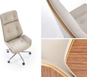 Elegancki fotel biurowy ze sklejki orzechowej Webster Halmar