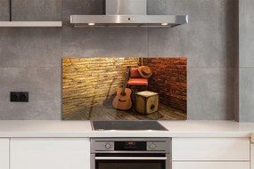 Szklany Panel Muzyczny Kącik z Gitarą