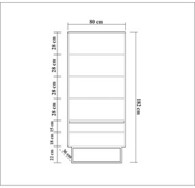 Regał w dekorze orzecha 80x182 cm Rodez – Kalune Design