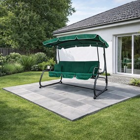 Bujana huśtawka do ogrodu rozkładana Nepal MAS-4026, kolor zielony