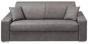 Kanapa 3-osobowa z ekspresowym mechanizmem rozkładania z tkaniny EMIR - Kolor: szary - Miejsce do spania: 140 cm - Materac 22 cm z pamięcią kształtu